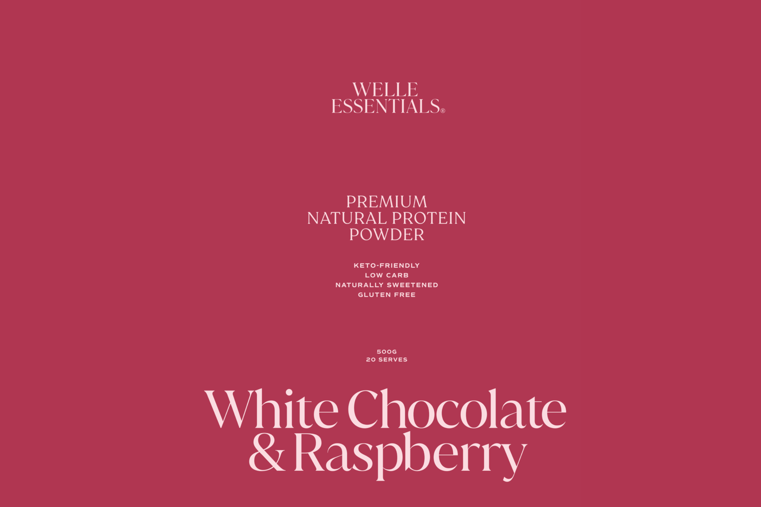 Premium Natural Protein - White Chocolate & Raspberry - Welle Essentials