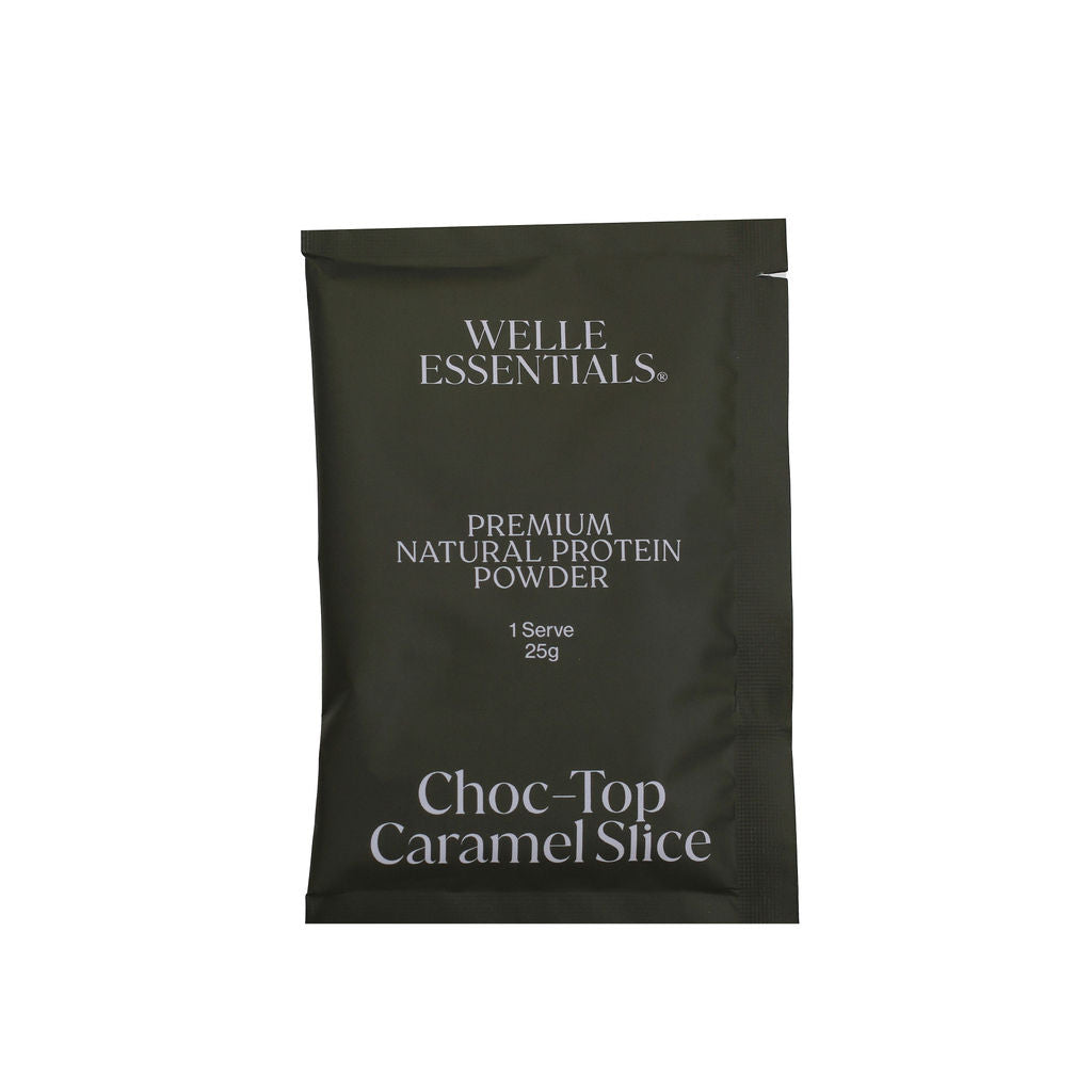 Choc-Top Caramel Slice – Single-Serve Sachet - Welle Essentials