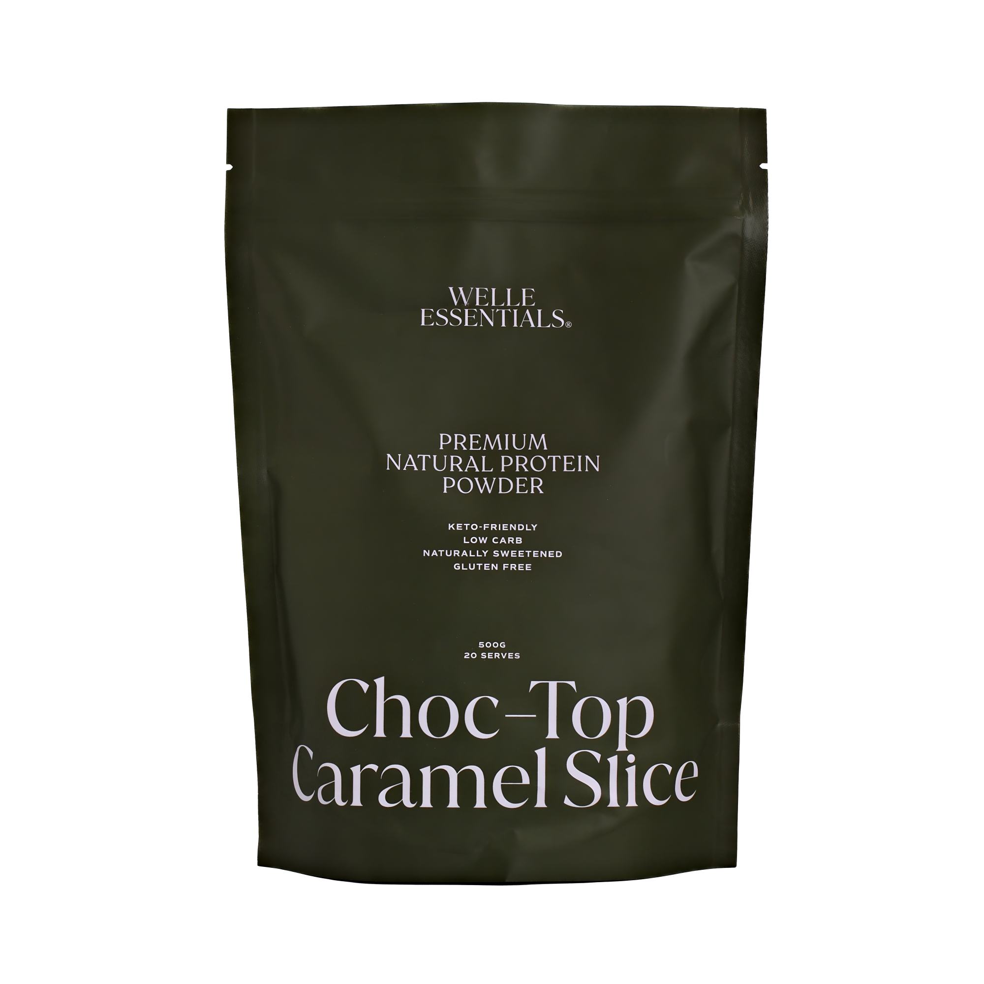 Premium Natural Protein - Choc-Top Caramel Slice - Welle Essentials